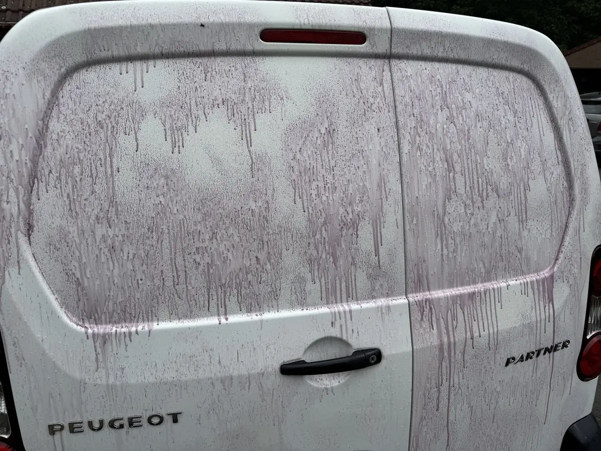 Peugeot Partner, portes arrière, extérieur avant nettoyage